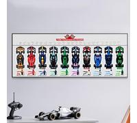 Display Wallboard for F1 Racing Car, Building Block Wall Frame Compatible with LEGO Sets 77242-77251, Gift Ideas for Car Mounting Fans, Wall Only