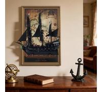 Display Wallboard for Le-go 10365 Caribbean Pirate Ship Set, Wall photo frame, Wall Mount Display Stand Art Wall Mount Frame,(Model not Included)