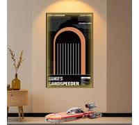 Display Wallboard for le*go lu*ke skywalker's landspeeder ucs set 75341- Wall Mount Display Stand Art Wall Mount Frame for Racing Car Building Set - 50 x 80CM (USB Illuminated Model A)
