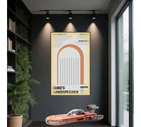 Display Wallboard for le*go lu*ke skywalker's landspeeder ucs set 75341- Wall Mount Display Stand Art Wall Mount Frame for Racing Car Building Set - 50 x 80CM (USB Illuminated Model)
