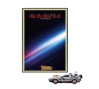 Display Wallboard for Lego 10300 Back to the Future Series Time Machine Car Set, Wall Display Wallboard - Only Display Board, Display Board Compatible with Lego 10300 (Model A (With lights))