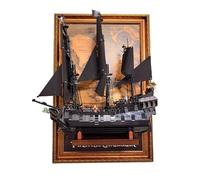Display Wallboard for Lego 10365 Black Pearl Pirate Ship Model, Compatible with Lego 10365 Black Pearl Pirate Ship Model, Gifts for Lego Lovers(Only Display Wallboard,No Mode)