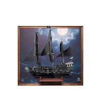 Display Wallboard for Lego 10365 Captain Jack's Black Pearl - Wall Mount Display Stand Art Wall Mount Frame for Pirate Ship Building Set - 90 x 80 CM (A,Walnut Solid Wood)