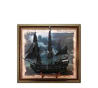 Display Wallboard for Lego 10365 Captain Jack's Black Pearl - Wall Mount Display Stand Art Wall Mount Frame for Pirate Ship Building Set - 90 x 80 CM (A,European Classic Style)