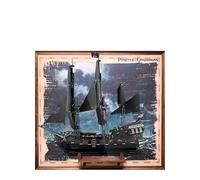 Display Wallboard for Lego 10365 Captain Jack's Black Pearl - Wall Mount Display Stand Art Wall Mount Frame for Pirate Ship Building Set - 90 x 80 CM (B,Walnut Solid Wood)