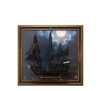 Display Wallboard for Lego 10365 Captain Jack's Black Pearl - Wall Mount Display Stand Art Wall Mount Frame for Pirate Ship Building Set - 90 x 80 CM (B,European Classic Style)