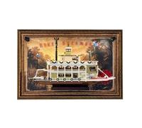 Display Wallboard for Lego 21356 Canal Steamboat Building Set, Wall Mount Display Wallboard - Only Display Board, Display Board Compatible with Lego 21356 (Picture Frame (with lights))