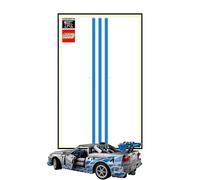 Display Wallboard for Lego 42210 Racing Car - Wall Mount Display Stand Art Wall Mount Frame for Racing Car Building Set - 50 x 80 CM (Light Strip USB Type A)