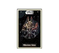 Display Wallboard for Lego 75389 Millennium Falcon - Wall Mount Display Stand Art Wall Mount Frame for Racing Car Building Set, Ideal Gift for Model Enthusiasts - 50 x 80 CM (75389 USB LED Light E)