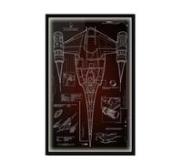 Display Wallboard for Lego 75442 Interstellar Fighter Building Set, Wall Mount Display Wallboard - Only Display Board, Display Board Compatible with Lego 75442 (Display stand (With lights))