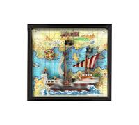 Display Wallboard for Lego 75639 ship - Wall Mount Display Stand Art Wall Mount Frame for Pirate Ship Building Set - 90 x 80 CM (75639 A)