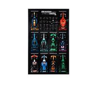 Display Wallboard for Lego 77242-77251 Speed Formula 1 Racing 10-Piece Set, Wall photo frame, Wall Mount Display Stand Art Wall Mount Frame,(Model not Included)