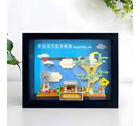 Display Wallboard Wall Mount for LE-GO 40651 40568 40569 for Postcar*d with Le-go Hook Bracket Wall Mountable Gift Ideas Decoration (No Model) (40651 Australia+Black)