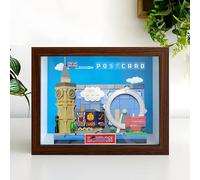 Display Wallboard Wall Mount for LE-GO 40651 40568 40569 for Postcar*d with Le-go Hook Bracket Wall Mountable Gift Ideas Decoration (No Model) (40569 London+Walnut)