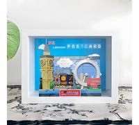 Display Wallboard Wall Mount for LE-GO 40651 40568 40569 for Postcar*d with Le-go Hook Bracket Wall Mountable Gift Ideas Decoration (No Model) (40569 London+White)
