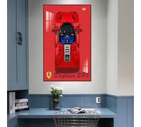 Display Wallboard Wall Mount for LE-GO 42143 Ferrarri S-P-3 Compatible with Le-go Car Hook Bracket Wall Mountable Gift Ideas Decoration Size: 50x80cm(No Model) (C)