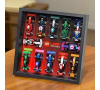 Display Wallboard Wall Mount for LE-GO 71049 for F1 M-i-n-i Raciing with Le-go Hook Bracket Wall Mountable Gift Ideas Decoration (No Model) (black)
