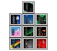 Display Wallboard Wall Mount for LE-GO for Speed F-1 10-in-1 77242 77243 77244 77250 with Le-go Car Hook Bracket Wall Mountable Gift Ideas Decoration (No Model) (10 sets)