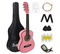 Display4top 1/4 Size Acoustic Guitar,30 inch Classic Guitar,A Quality Choice for Beginners and Music Lovers.(Bright Pink)