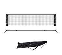 display4top 5M Badminton Net Set, Volleyball Tennis Net, Height Adjustable, Portable with Portable Carry Bag, Sports Net for Indoor or Outdoor Court, Beach, Driveway, Black