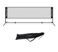 display4top Adjustable Foldable Portable Badminton Net Set - Net for Tennis, Pickleball, Kids Volleyball - Easy Setup Nylon Sports Net with Poles - For Indoor or Outdoor Court, Beach, Driveway (5m)