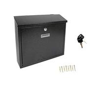 Display4top Lockable Letter Box | Post Box | Mail Box with Cover Outdoor Wall Mounted Mail Box - Black