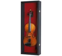 DisplayGifts Ukulele Fiddle Violin Display Case Shadow Box with Hanger, 33" Height (Black Finish)