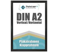DisplayLager, Danish quality - A2 black folding frame with 25 mm aluminium profile, anti-reflective protective disc, mounting material