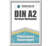 DisplayLager, Danish quality - A2 white folding frame with 25 mm aluminium profile, anti-reflective protective disc, mounting material