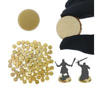 DisplayMore 100Pcs 25mm/0.98inch Plastic Gold Round Miniature Bases,Circular War Figure Display Stands for Gaming Miniatures or Wargames Role Playing Board Game Figure Toy (25mm-Gold-Round)
