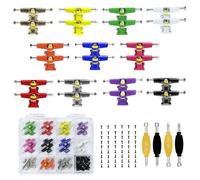 DisplayMore 176PCS Mini Finger Skateboard DIY Accessories Case-22PCS Fingerboard Multicolors Trucks,100Pcs Screws,50Pcs Nuts,4Pcs Spanner Tool,Fingerboard Parts Kit