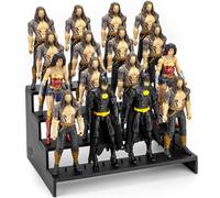 DisplayMore 6 inch Acrylic Riser Display Shelf,Clear Action Figures Stands With PEG,4 Tier Toy Collectibles Organizer Compatible with 1/12 Scale Action Figure Toy (Fit For 6 inch Figure Toy-Black)