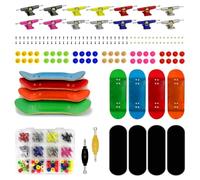 DisplayMore Premium Wooden Fingerboard Deck - Includes Tape Prolific Foam Tape & Multicolour Wheels, The Classic - 30mm x 100mm - Pre-Drilled Holes Size (162PCS Finger Skateboard DIY Set)