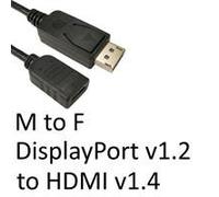 DisplayPort 1.2 (M) to HDMI 1.4 (F) Black OEM Converter Adapter