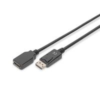 DisplayPort extension cable, DP male - DP female, 2.0m length, black Full HD - D