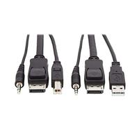 DisplayPort KVM Cable Kit 3 In 1 4K USB 3.5 mm Audio 3xM/6ft