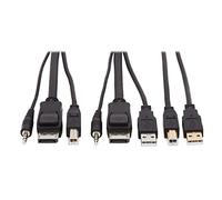 DisplayPort KVM Cable Kit 4K USB 3.5mm Audio 3xM/USB M/6ft