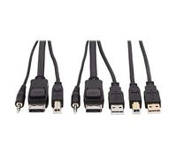 DisplayPort KVM Cable Kit 4K USB 3.5mm Audio 3xM/USB mm 10ft