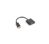 lanberg AD-0009-BK Displayport 1.1A (19 Pin) Male to HDMI (1.4) Female Adapter with Cable, 20 cm, Black