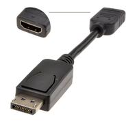 kenable DisplayPort Male Plug To HDMI Female Socket Adapter Cable 15cm BLACK
