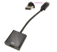 kenable DisplayPort Male Plug to HDMI Female Socket Convertor Low Profile Adapter 15cm