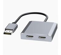 DisplayPort to Dual HDMI Adapter, 4K@60Hz MST DisplayPort to HDMI Splitter Extended Display Adapter for Dual Monitors, Display Port to 2 HDM-I Converter for De-ll, NVIDIA, AMD, Len-ovo, HP