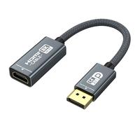DisplayPort to HDMI Adapter 8K@60Hz 4K@240Hz, Active DisplayPort 1.4a/2.1 to HDMI 2.1 Cable for PC, Dell, HP, NVIDIA VRR G-Sync, DLSS, HDR, Dolby Vision, HDCP 2.3, DSC RTX4090/4080 RTX5090/5080 (25cm)