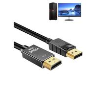 DisplayPort to HDMI Cable 1.8m, 4K@30Hz Uni-Directional DP to HDMI Lead, Gold-Plated Connectors, Aluminium Shell, Nylon Braided Audio Video Cable for PC, Desktop, Monitor, TV, Projector