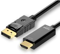 DisplayPort to HDMI Cable, 4K Gold-Plated Cord, 1.8M Uni-Directional Adapter Compatible with Lenovo, HP, ASUS, Dell etc.