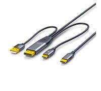 DisplayPort to USB C Cable, 4K@60Hz 3M DP to USB C for Mobile Monitor, Studio Display,XREA-L Beam,Touch Function Support, Compatible with Nrea-l Xrea-l, Switch, bo-x, Steam Deck, PS4/5