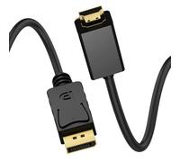 DisplayPortt to HDMI Cable 1.8M, 4K DPto HDMI Cable Adapter, Uni-Directional DP1.2 to HDMI 1.4 & Displayportt Cable Compatible with PC TV Monitor Projector Laptop Dell HP and More