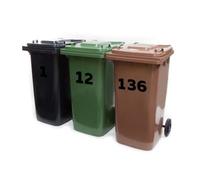 Displaypro 2x Wheelie Bin House Number Vinyl Stickers Dustbin Self Adhesive Graphic Decal (2, Black)