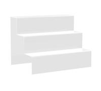 Displaypro Large White 3 Step Acrylic Shop Display Riser Plinth for Jewellery PoS - Free Delivery!