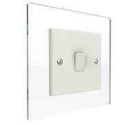Displaypro Single, Double Light Switch Surround Acrylic Finger Plate Panel Plug Socket (Glass Effect - Single)
